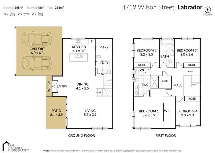 Floorplan of Homely semi-detached listing, 1/19 Wilson Street, Labrador QLD 4215