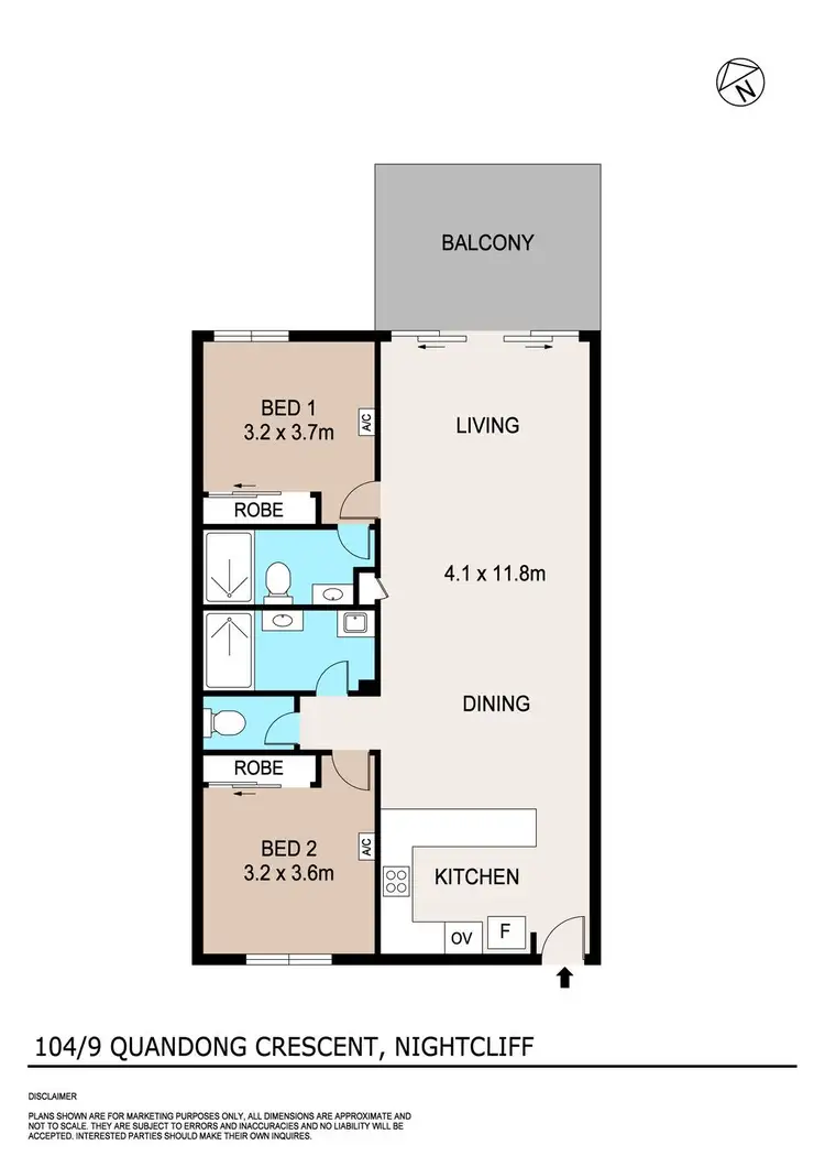 Floorplan of Homely unit listing, 104/9 Quandong Crescent, Nightcliff NT 810