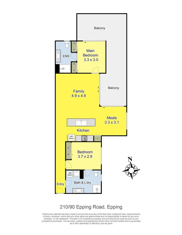 Floorplan of Homely apartment listing, 210/90 Epping Road, Epping VIC 3076