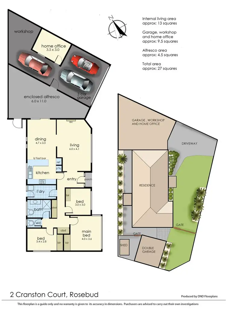 Floorplan of Homely house listing, 2 Cranston Court, Rosebud VIC 3939