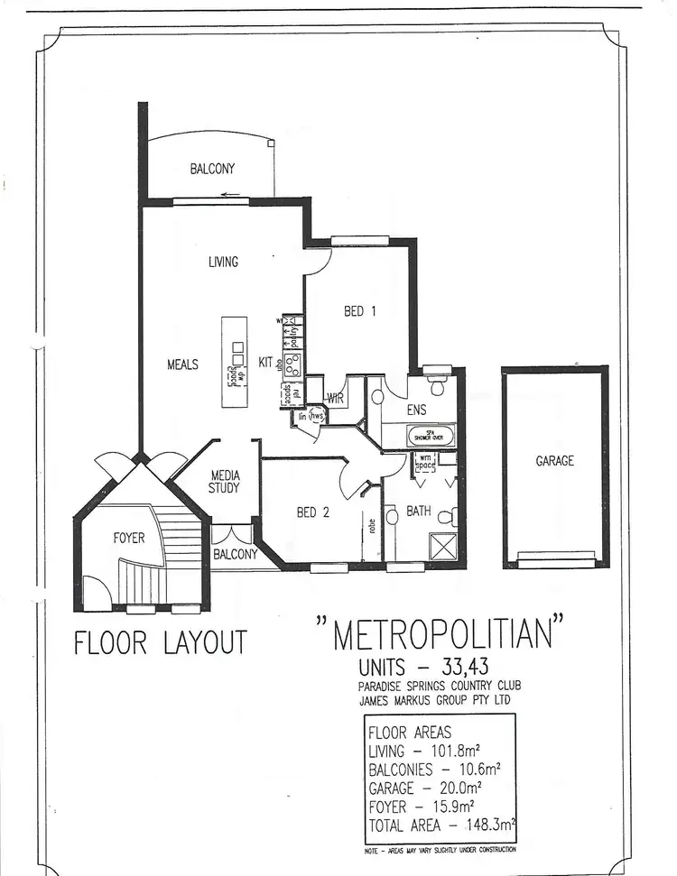 Floorplan of Homely unit listing, 43/55 Paradise Springs Avenue, Robina QLD 4226