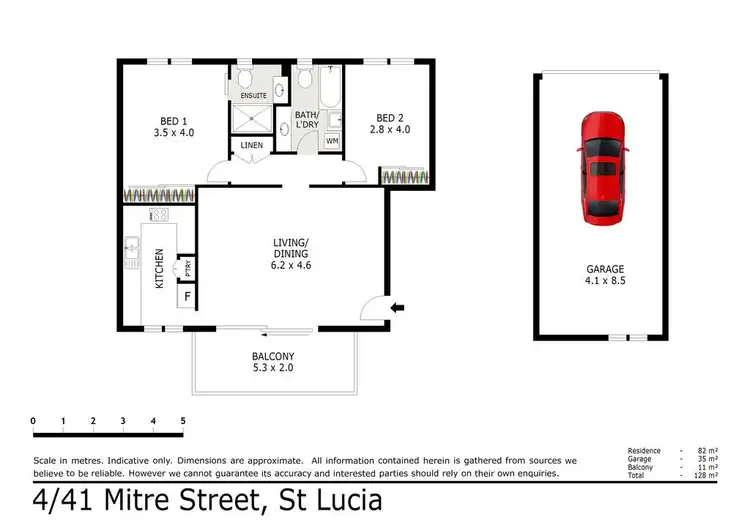Floorplan of Homely unit listing, 4/41 Mitre Street, St Lucia QLD 4067