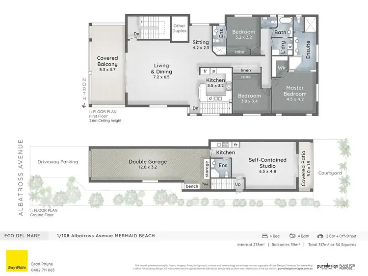 Floorplan of Homely townhouse listing, 1/108 Albatross Avenue, Mermaid Beach QLD 4218