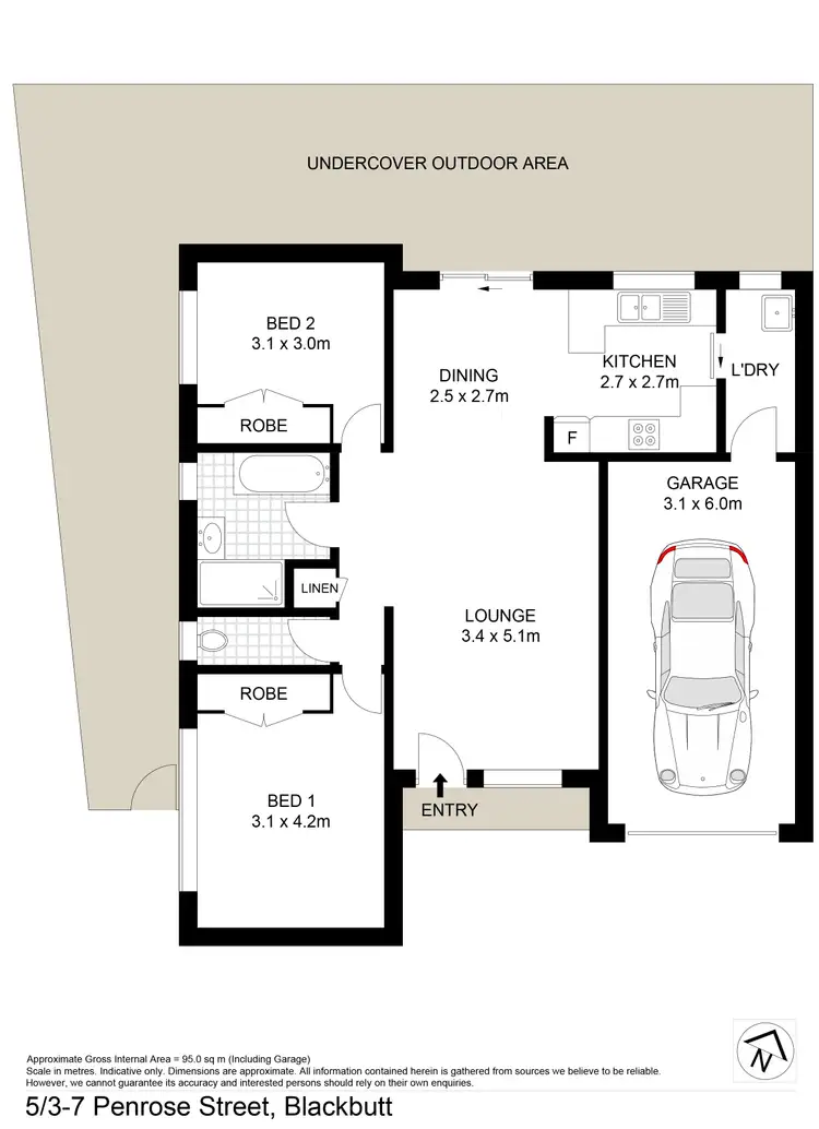 Floorplan of Homely villa listing, 5/3-7 Penrose Street, Blackbutt NSW 2529