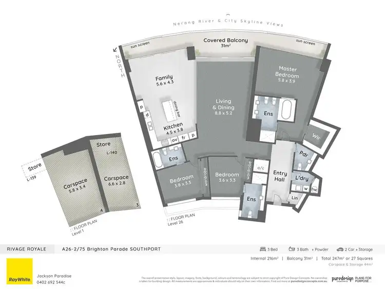 Floorplan of Homely apartment listing, A26-2/75 Brighton Parade, Southport QLD 4215
