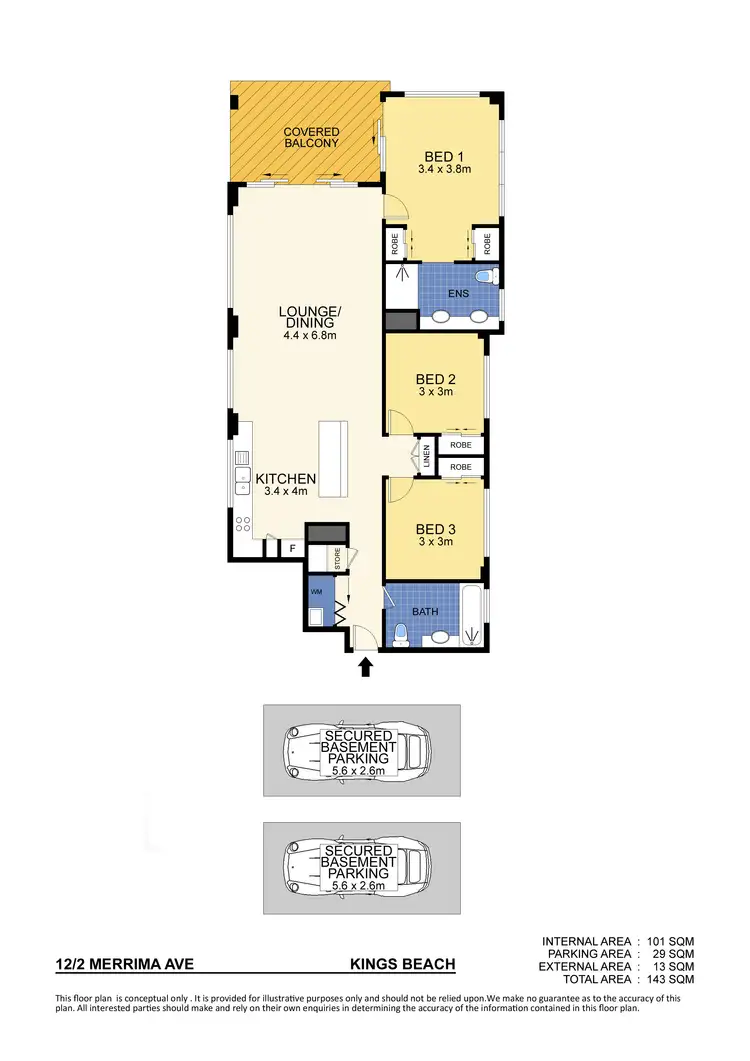 Floorplan of Homely unit listing, Unit 12/2 Merrima Avenue, Kings Beach QLD 4551