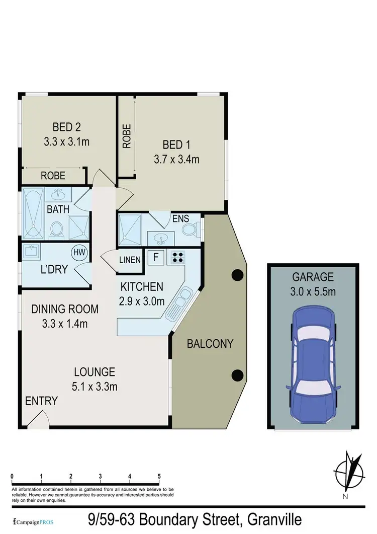 Floorplan of Homely unit listing, 9/59-63 Boundary Street, Granville NSW 2142