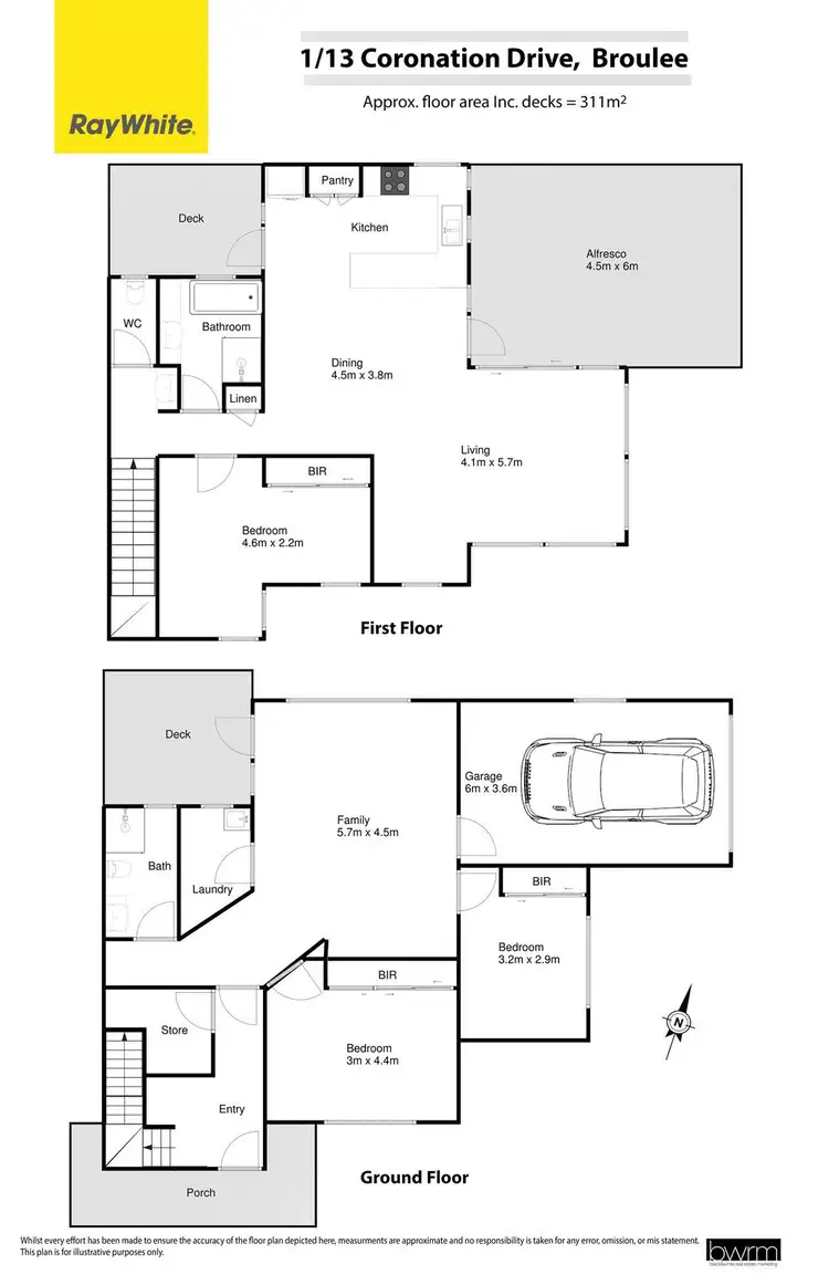 Floorplan of Homely semi-detached listing, 1/13 Coronation Drive, Broulee NSW 2537
