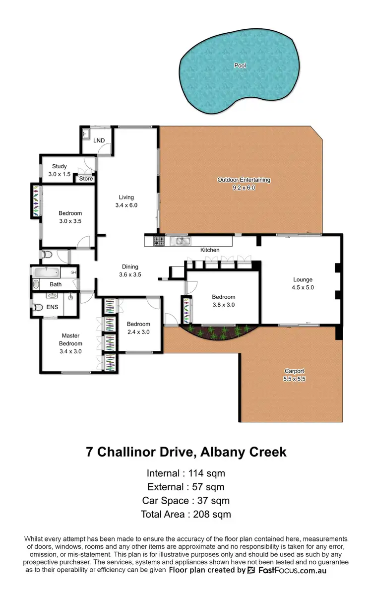 Floorplan of Homely house listing, 7 Challinor Drive, Albany Creek QLD 4035