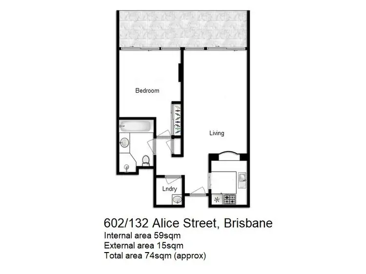 Floorplan of Homely apartment listing, 602/132 Alice Street, Brisbane City QLD 4000