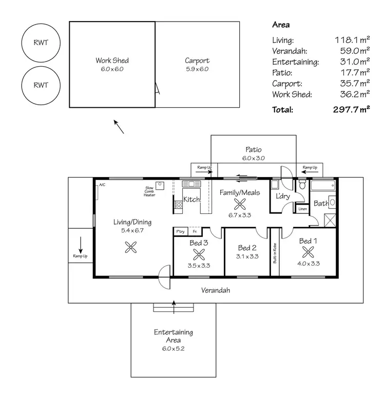Floorplan of Homely rural property listing, 22 Zadow Road, Caloote SA 5254