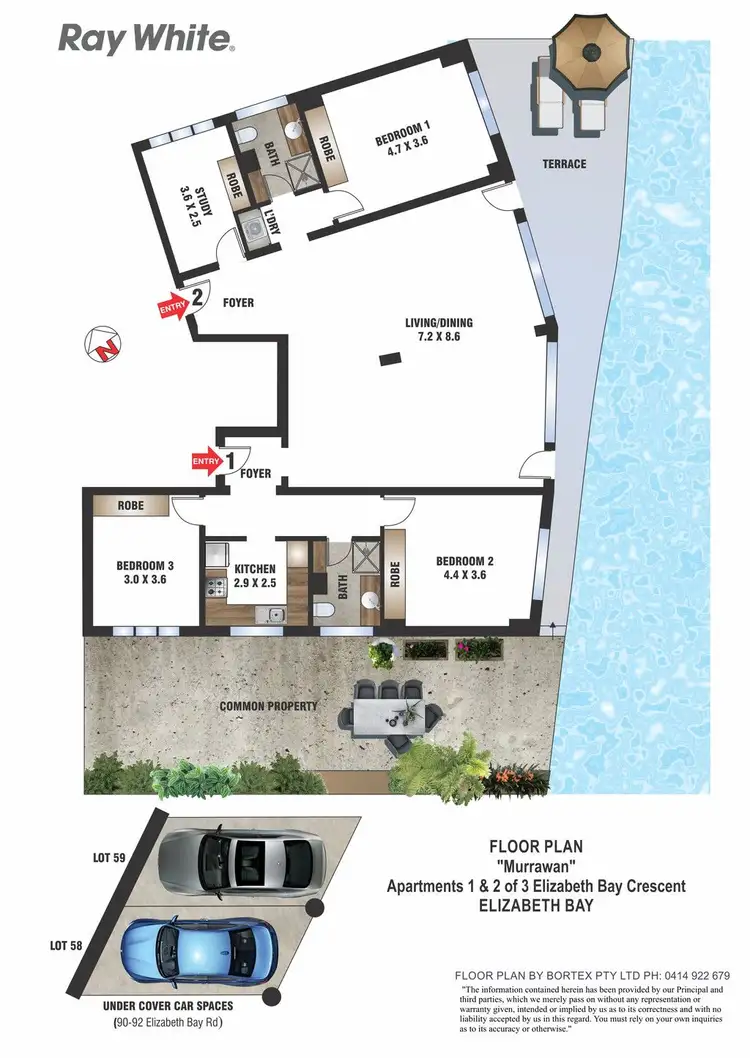 Floorplan of Homely apartment listing, 1-2/3 Elizabeth Bay Crescent, Elizabeth Bay NSW 2011