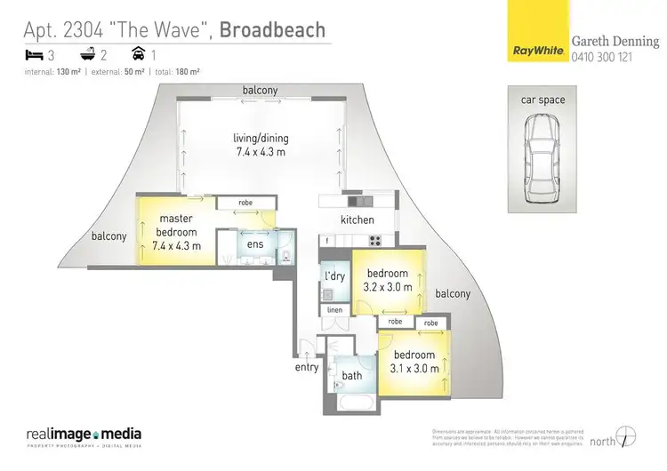 Floorplan of Homely apartment listing, 2304 'The Wave' 89 Surf Parade, Broadbeach QLD 4218