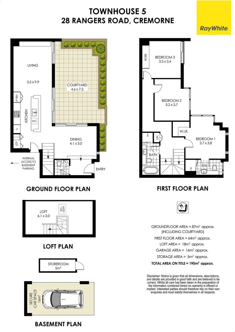 Floorplan of Homely townhouse listing, 5/28 Rangers Road, Cremorne NSW 2090
