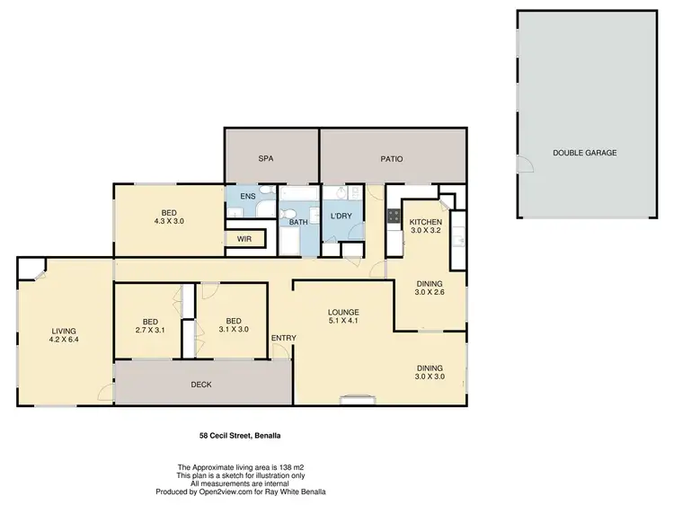 Floorplan of Homely house listing, 58 Cecil Street, Benalla VIC 3672