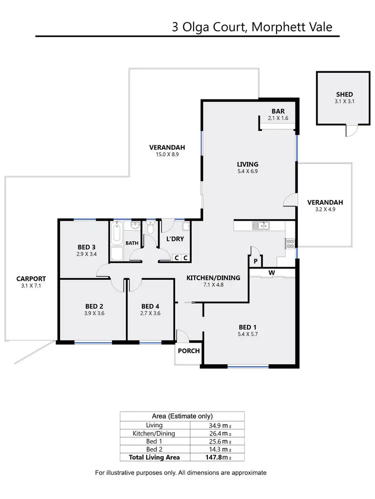 Floorplan of Homely house listing, 3 Olga Court, Morphett Vale SA 5162