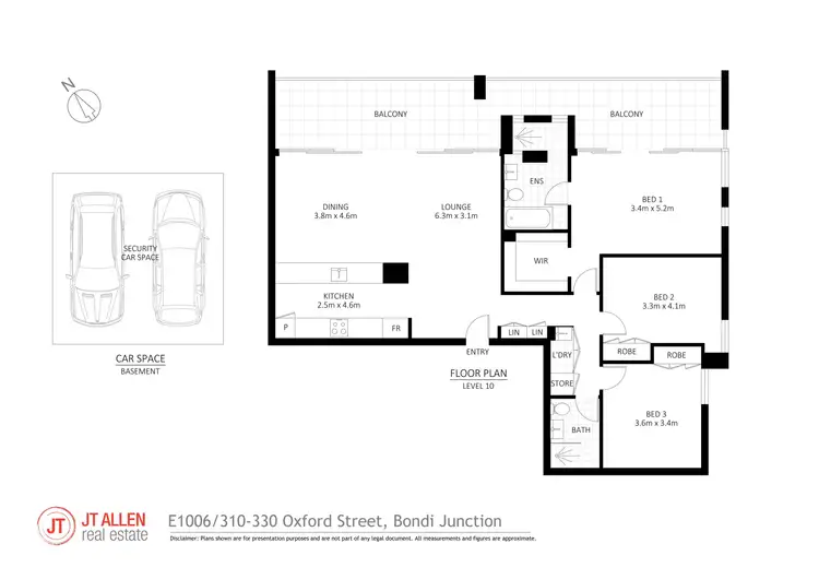 Floorplan of Homely apartment listing, E1006/310-330 Oxford Street, Bondi Junction NSW 2022