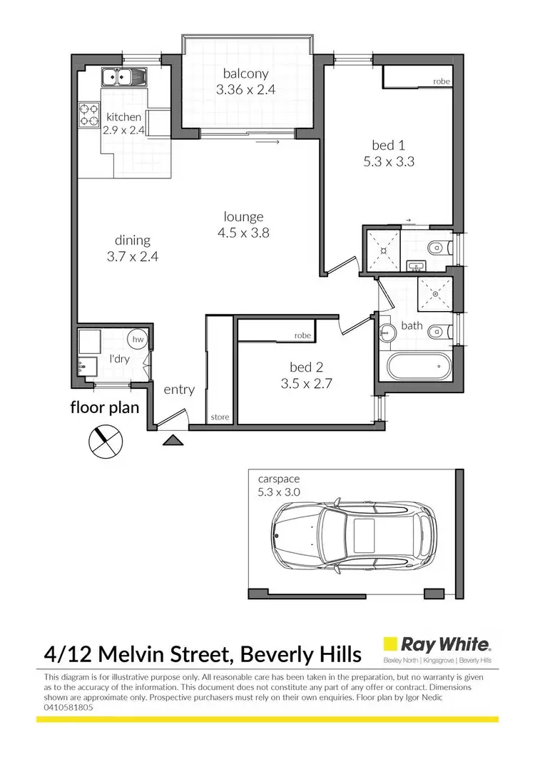 Floorplan of Homely unit listing, 4/12 Melvin Street, Beverly Hills NSW 2209