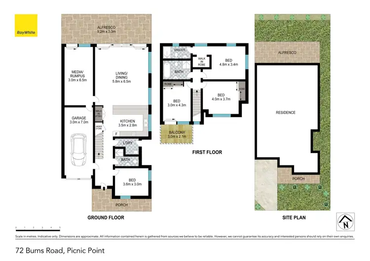 Floorplan of Homely semi-detached listing, 72 Burns Road, Picnic Point NSW 2213