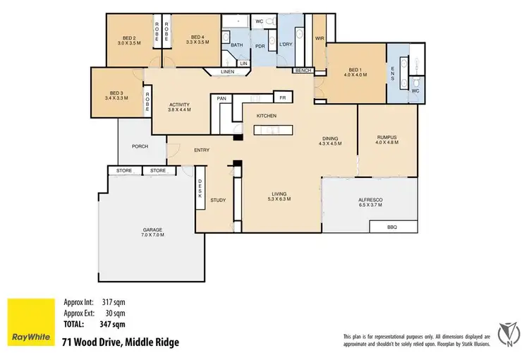 Floorplan of Homely house listing, 71 Wood Drive, Middle Ridge QLD 4350
