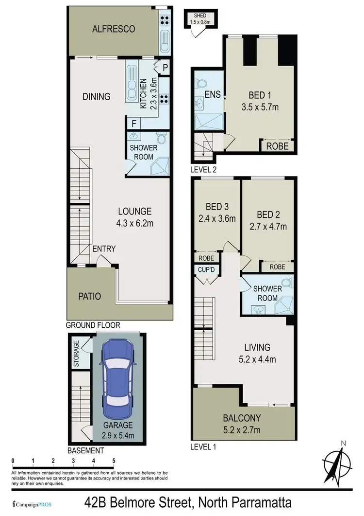 Floorplan of Homely townhouse listing, 42B Belmore Street, North Parramatta NSW 2151