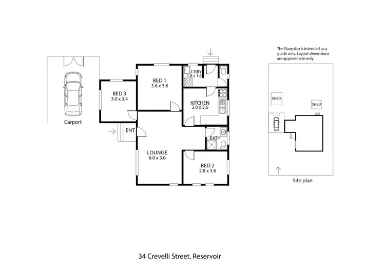 Floorplan of Homely house listing, 34 Crevelli Street, Reservoir VIC 3073