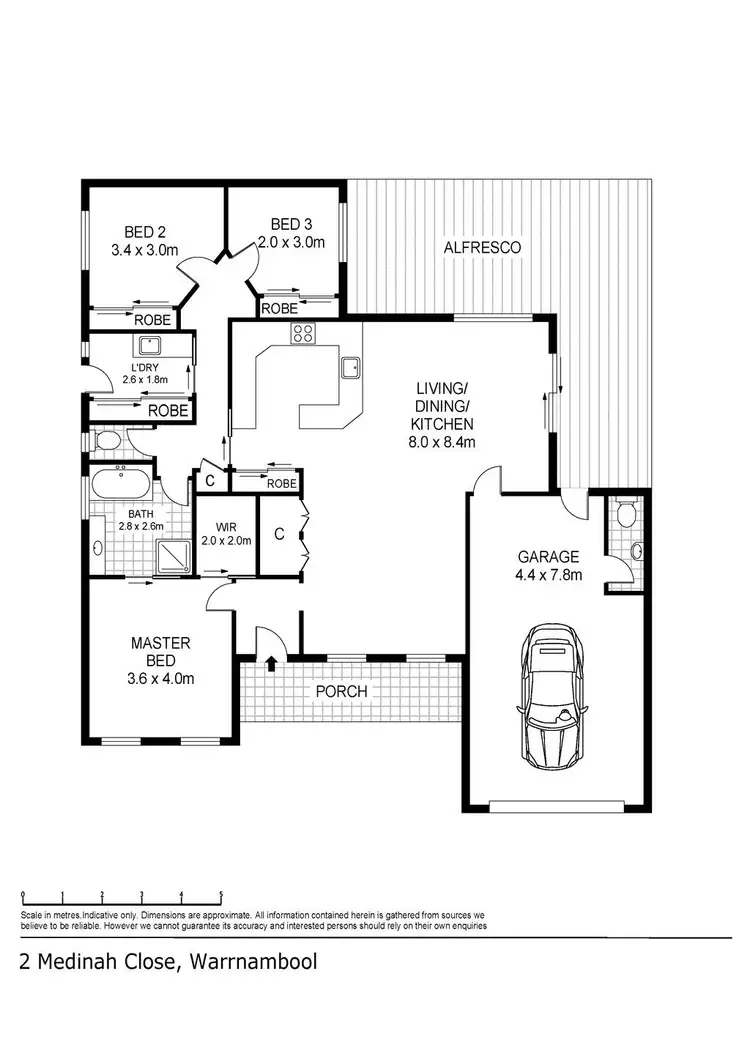 Floorplan of Homely house listing, 2 Medinah Close, Warrnambool VIC 3280