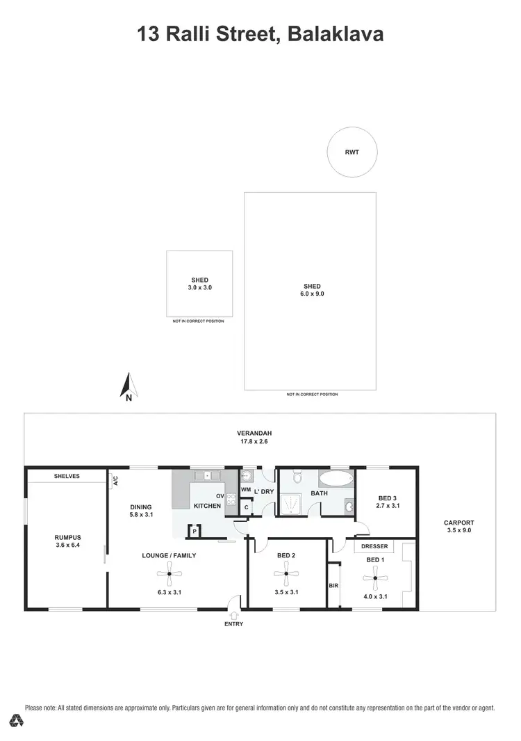 Floorplan of Homely house listing, 13 Ralli Street, Balaklava SA 5461