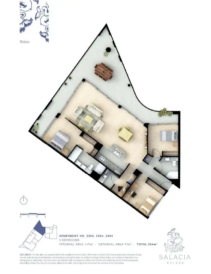 Floorplan of Homely apartment listing, 2204/1 Marina Promenade, Paradise Point QLD 4216