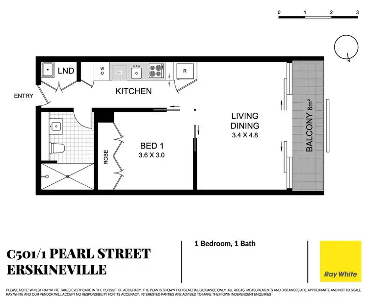 Floorplan of Homely apartment listing, C501/1 Pearl Street, Erskineville NSW 2043