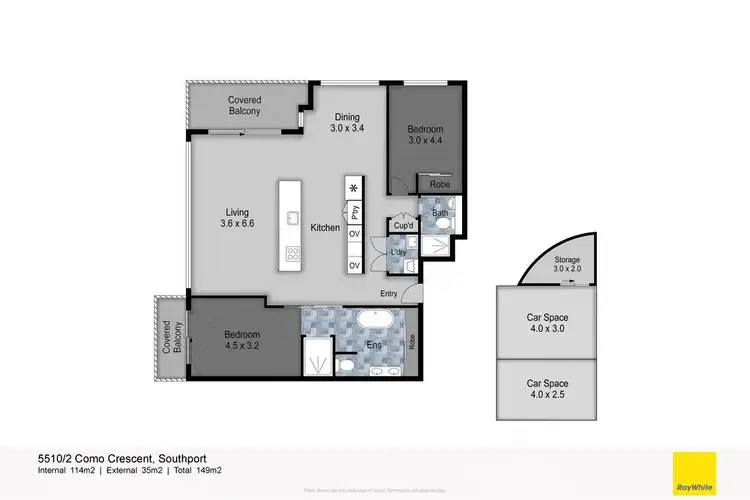 Floorplan of Homely unit listing, 5510/2 Como Crescent, Southport QLD 4215