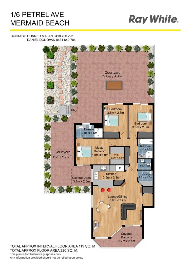 Floorplan of Homely unit listing, 1/6-8 Petrel Avenue, Mermaid Beach QLD 4218