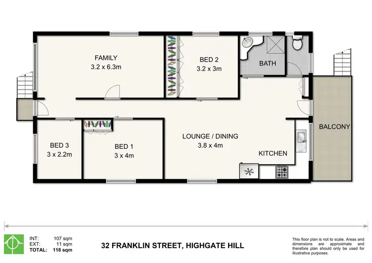 Floorplan of Homely house listing, 32 Franklin Street, Highgate Hill QLD 4101
