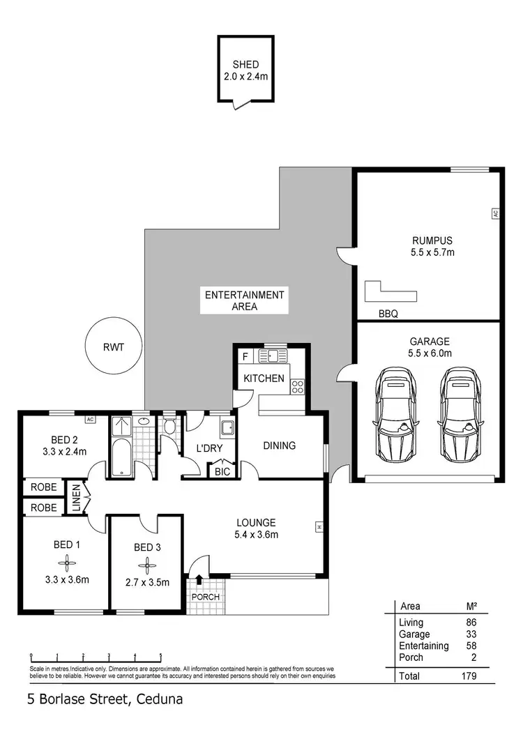 Floorplan of Homely house listing, 5 Borlase, Ceduna SA 5690