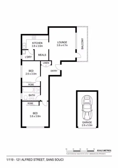 Floorplan of Homely unit listing, 1/119-121 Alfred Street, Sans Souci NSW 2219