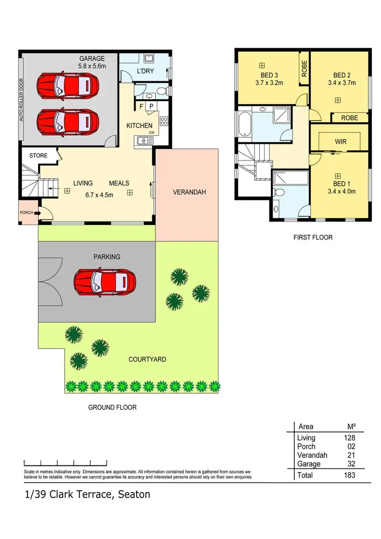 Floorplan of Homely townhouse listing, 1/39 Clark Terrace, Seaton SA 5023