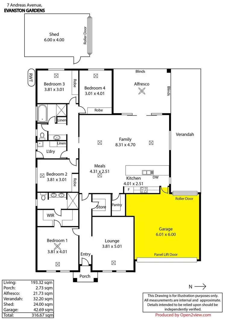 Floorplan of Homely house listing, 7 Andreas Avenue, Evanston Gardens SA 5116