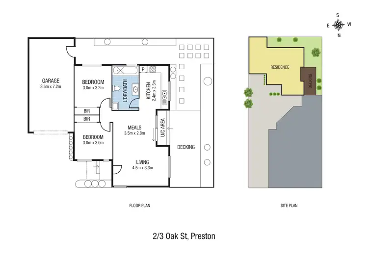 Floorplan of Homely unit listing, 2/3 Oak Street, Preston VIC 3072
