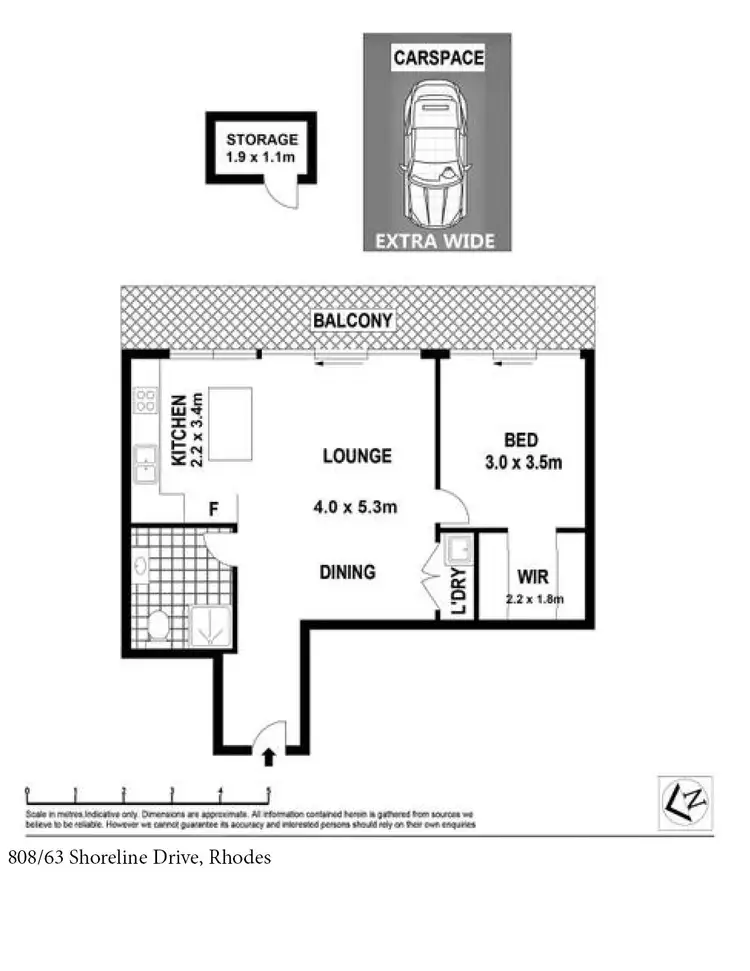 Floorplan of Homely apartment listing, 808/63 Shoreline Drive, Rhodes NSW 2138