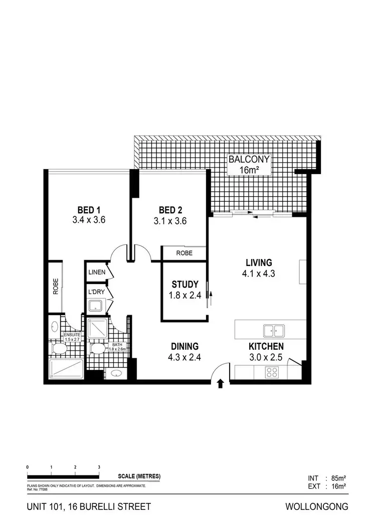 Floorplan of Homely apartment listing, 101/16 Burelli Street, Wollongong NSW 2500