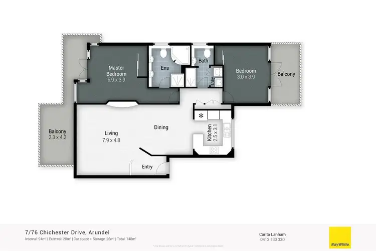 Floorplan of Homely unit listing, 7/76 Chichester Drive, Arundel QLD 4214