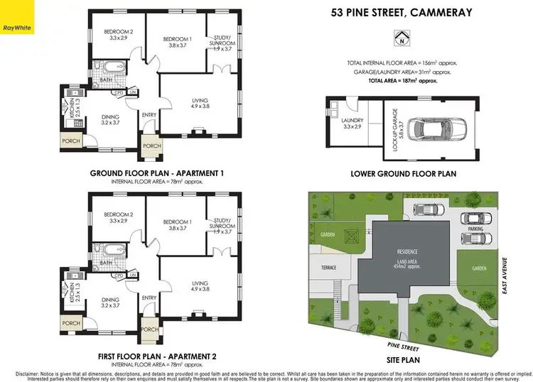 Floorplan of Homely semi-detached listing, 53 Pine Street, Cammeray NSW 2062