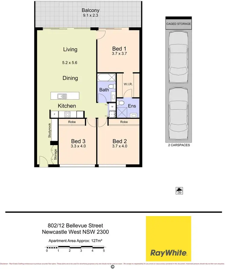 Floorplan of Homely apartment listing, 802/12 Bellevue Street, Newcastle West NSW 2302