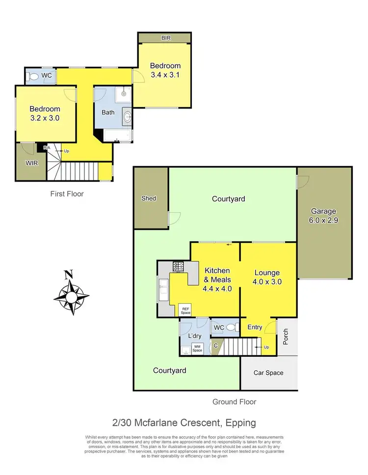 Floorplan of Homely townhouse listing, 2/30 McFarlane Crescent, Epping VIC 3076