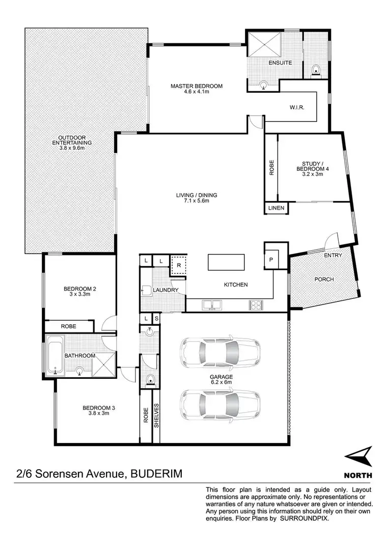 Floorplan of Homely semi-detached listing, 2/6 Sorensen Avenue, Buderim QLD 4556