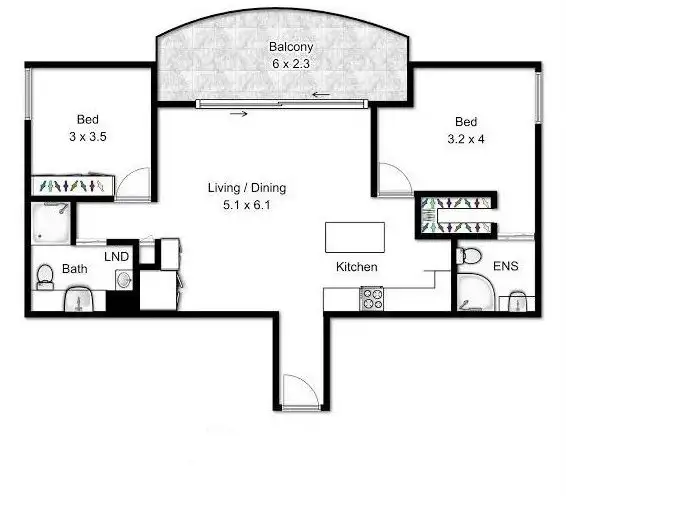Floorplan of Homely apartment listing, 1105/120 Mary Street, Brisbane City QLD 4000