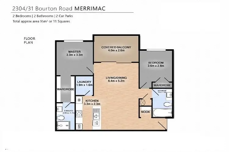 Floorplan of Homely unit listing, 2304/31 Bourton Road, Merrimac QLD 4226