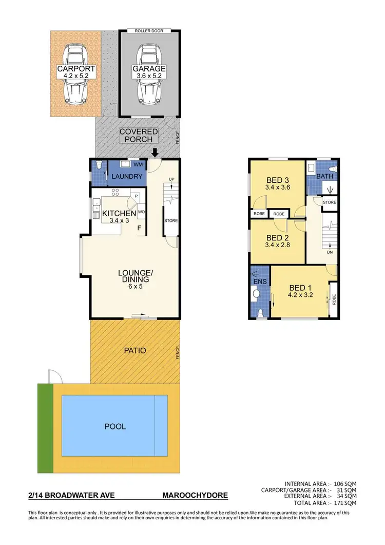 Floorplan of Homely unit listing, 2/14 Broadwater Avenue, Maroochydore QLD 4558