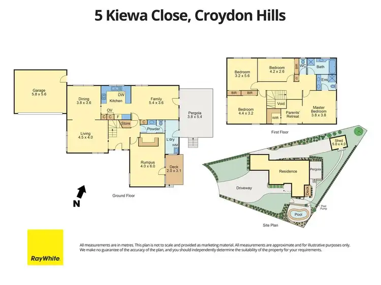 Floorplan of Homely house listing, 5 Kiewa Close, Croydon Hills VIC 3136