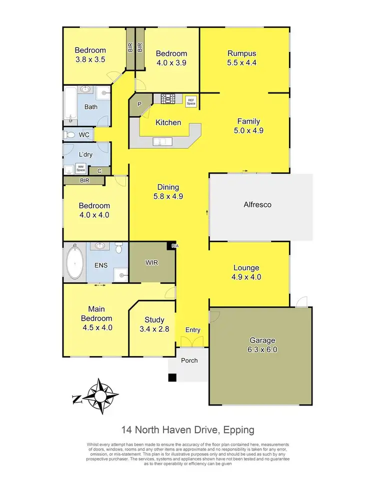 Floorplan of Homely house listing, 14 North Haven Drive, Epping VIC 3076